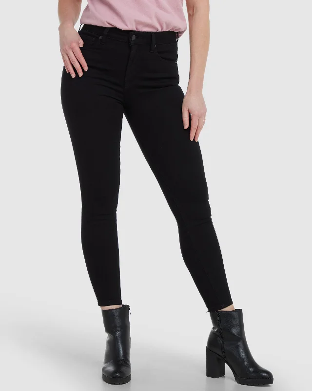 Studios High Rise Skinny Jeans | Black Black Comfortable Dark Wash Jeans