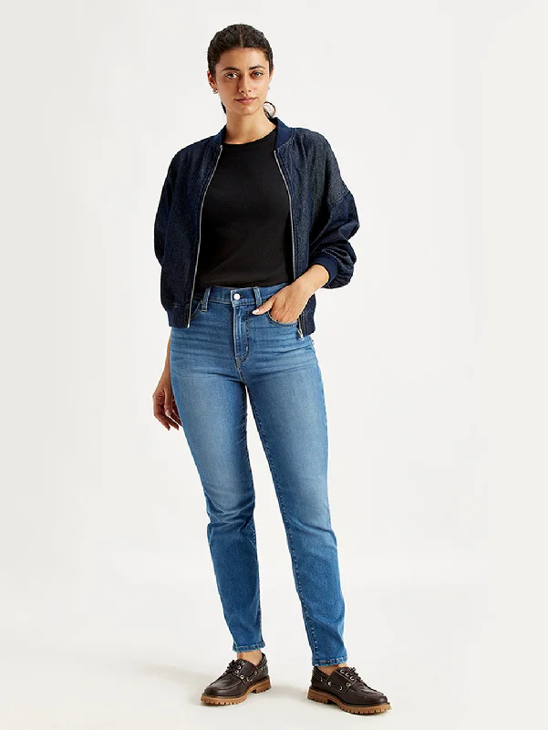 Women's High Rise 724 Slim Straight Fit Jeans Stylish High-Waist Jeans