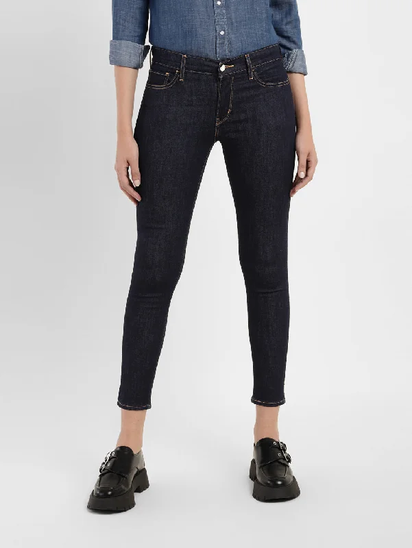 Women's Mid Rise 710 Super Skinny Jeans Comfortable Stretch Denim Jeans