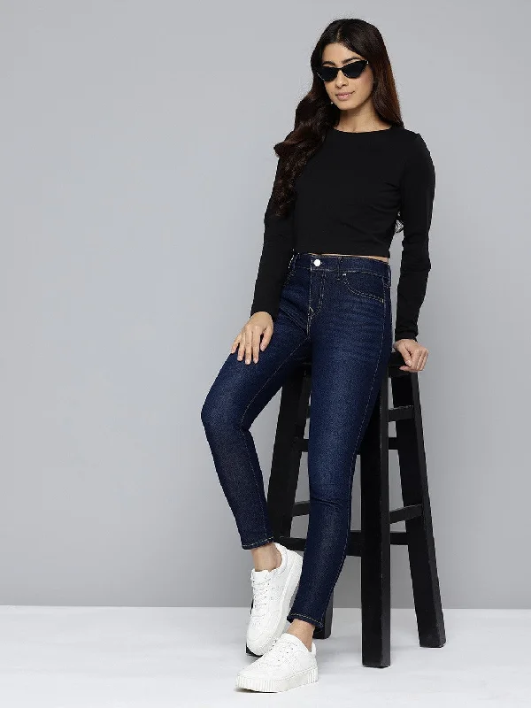 Women's Mid Rise 710 Super Skinny Fit Jeans Cozy Wide-Legged Jeans