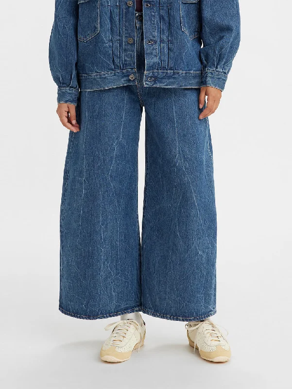 Women's Mid Rise Wideleg Jeans Elegant Raw Hem Jeans